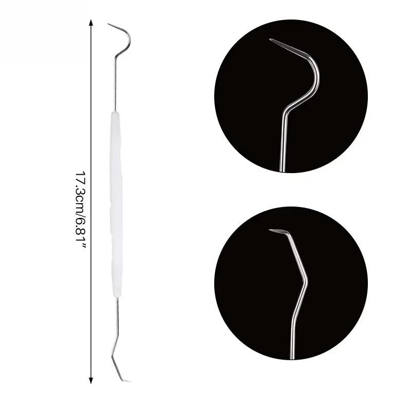 100pcs Dental Explorer Probe Disposable Double-ended Dental Hook Individual Packaging Stainless Steel Oral Cleaning Care Tools