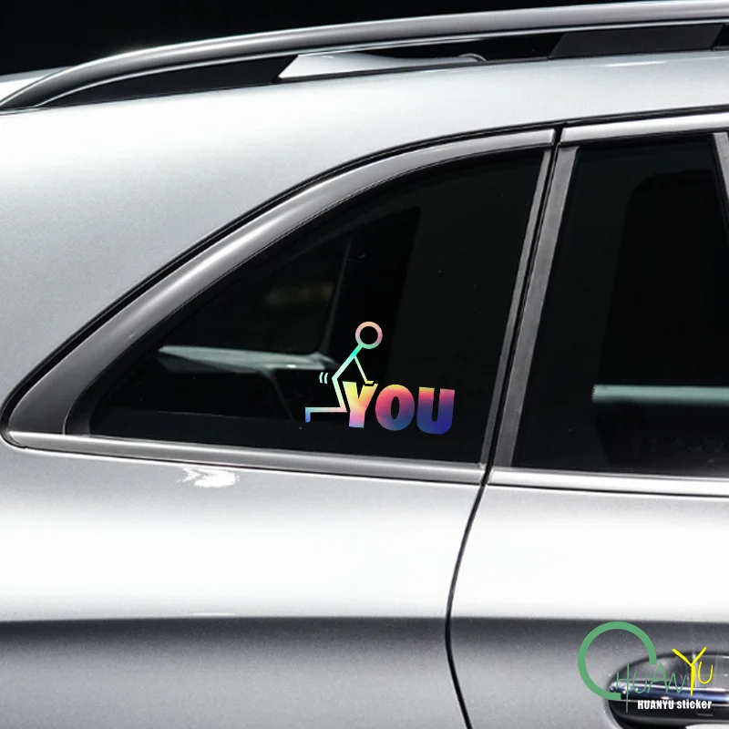 

1 шт., забавная фигурка «YOU», вибрационная наклейка, белые водонепроницаемые виниловые наклейки для декора автомобиля