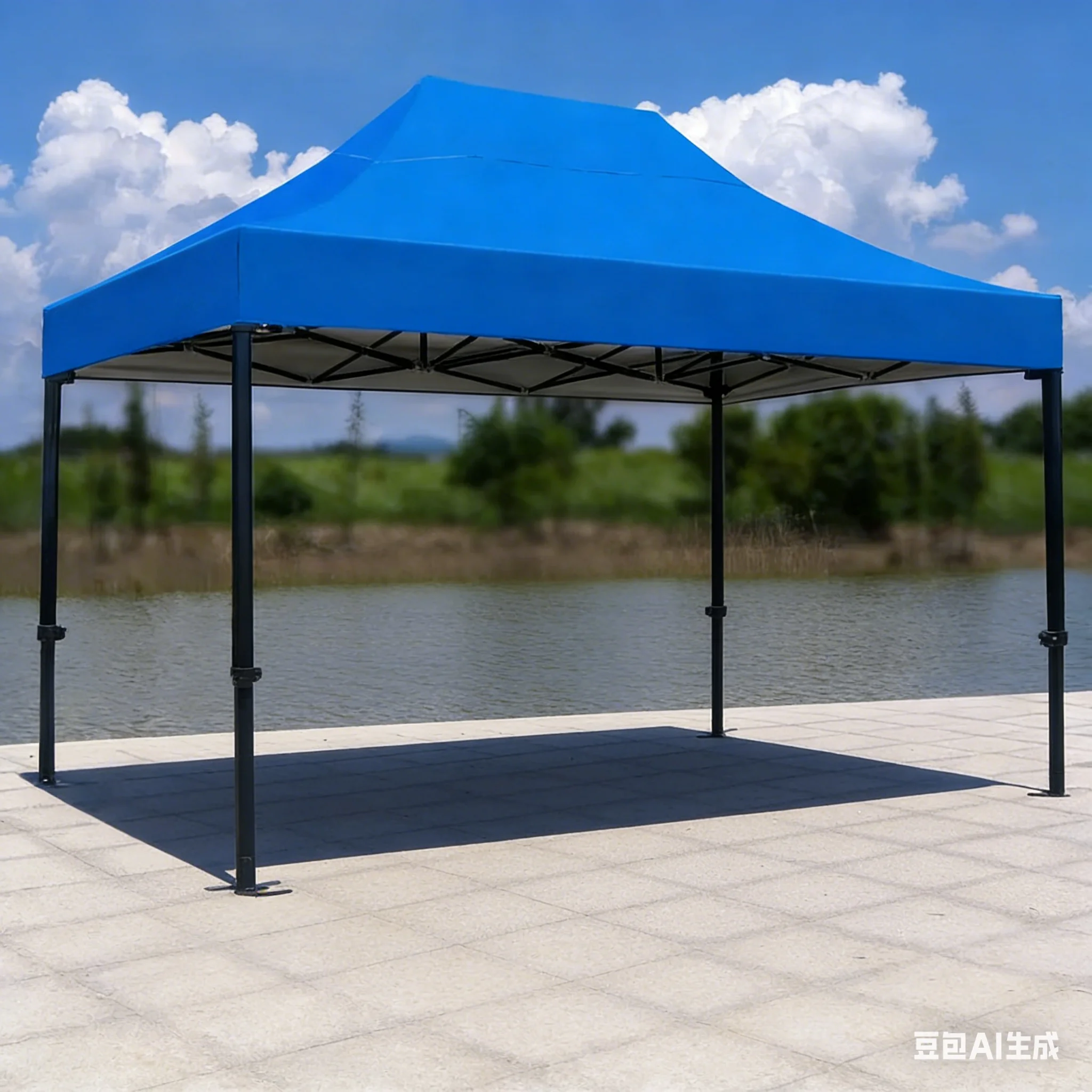 

Outdoor Rain-proof Four-legged Tent with Four-corner Stall, Canopy for Sun Protection, Night Market Folding Awning