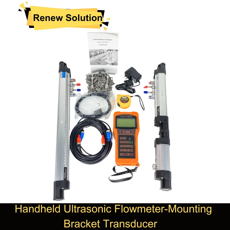 TUF-2000H Digital Ultrasonic Liquid Flow Meter HS HM EB-1 Mounting Bracket Transducer DN15-700mm Flowmeters