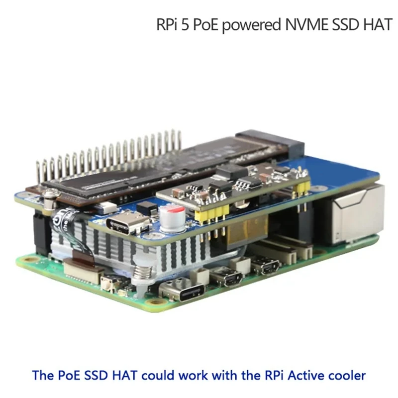 Imagem -06 - Poe para Raspberry Pi5 Pcie para Ssd Nvme Suporte Hat 2230 2242 2280 Saída 5v4.5a Fácil Instalação Mps2280