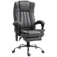Vinsetto office chair with massage and heat function, height-adjustable, foldable footrest, ergonomic, 62 x 70 x 113-120 cm
