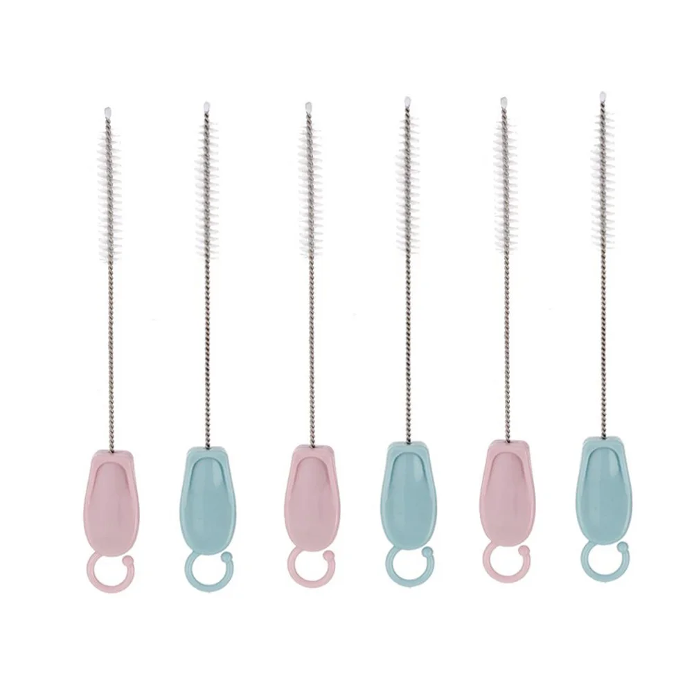 

3 Sets Bottle Cleaning Brush Drinking Straw Cleaner Slender Pipe Bristle Stainless Steel Pacifier Brush Set Long Cleaning