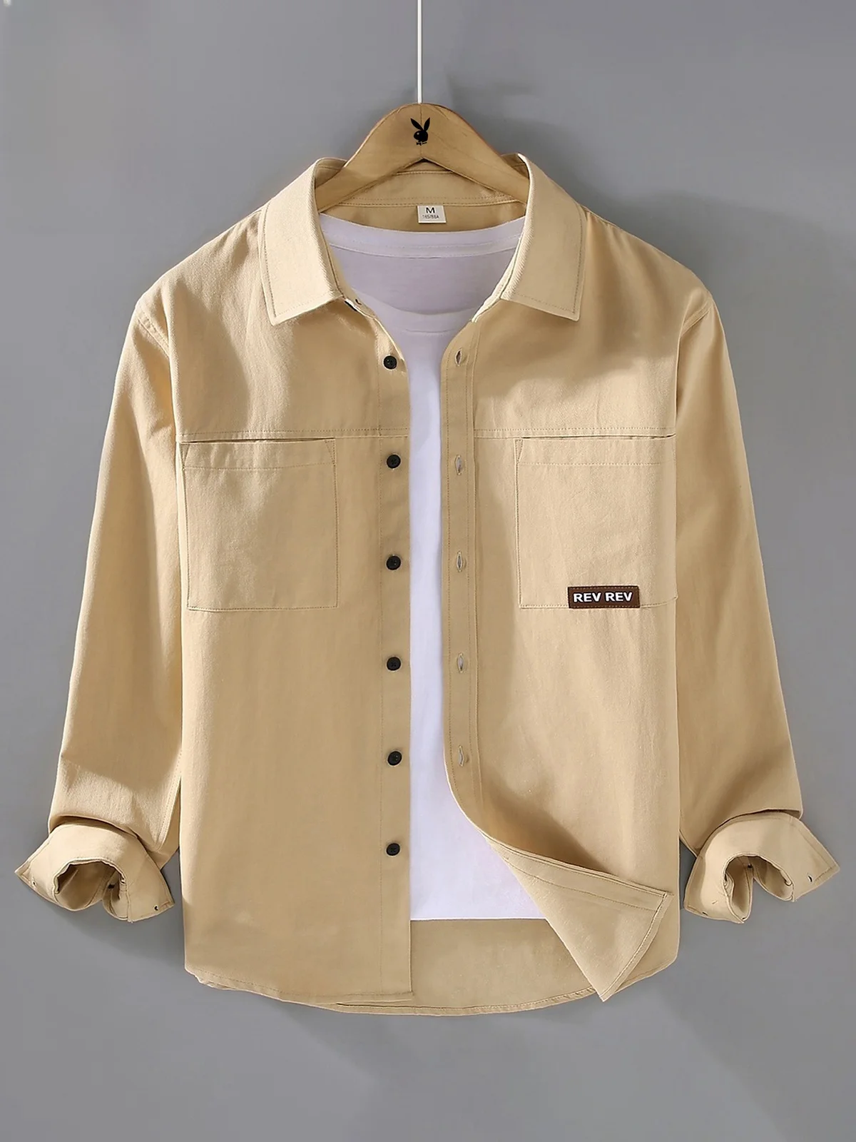 

Pure Cotton Long Sve irt Men's Casual Versatile Spring Trend Retro irt Jaet Loose Fit Button down Anti-Wrinkle