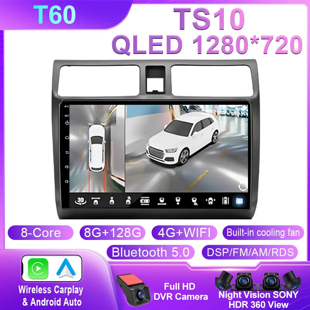 Android 14 Autoradio Voor Suzuki Swift 2003-2006 2007 2008 2009 2010 Multimedia Speler Stereo Carplay AUTO Head Unit WIFI 4G BT