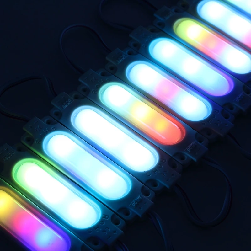20pcs RGB Led Module 12V Highlight Led Module Waterproof IP65 Foldable COB Light Strip Backlight Shop Banner Car Decoration