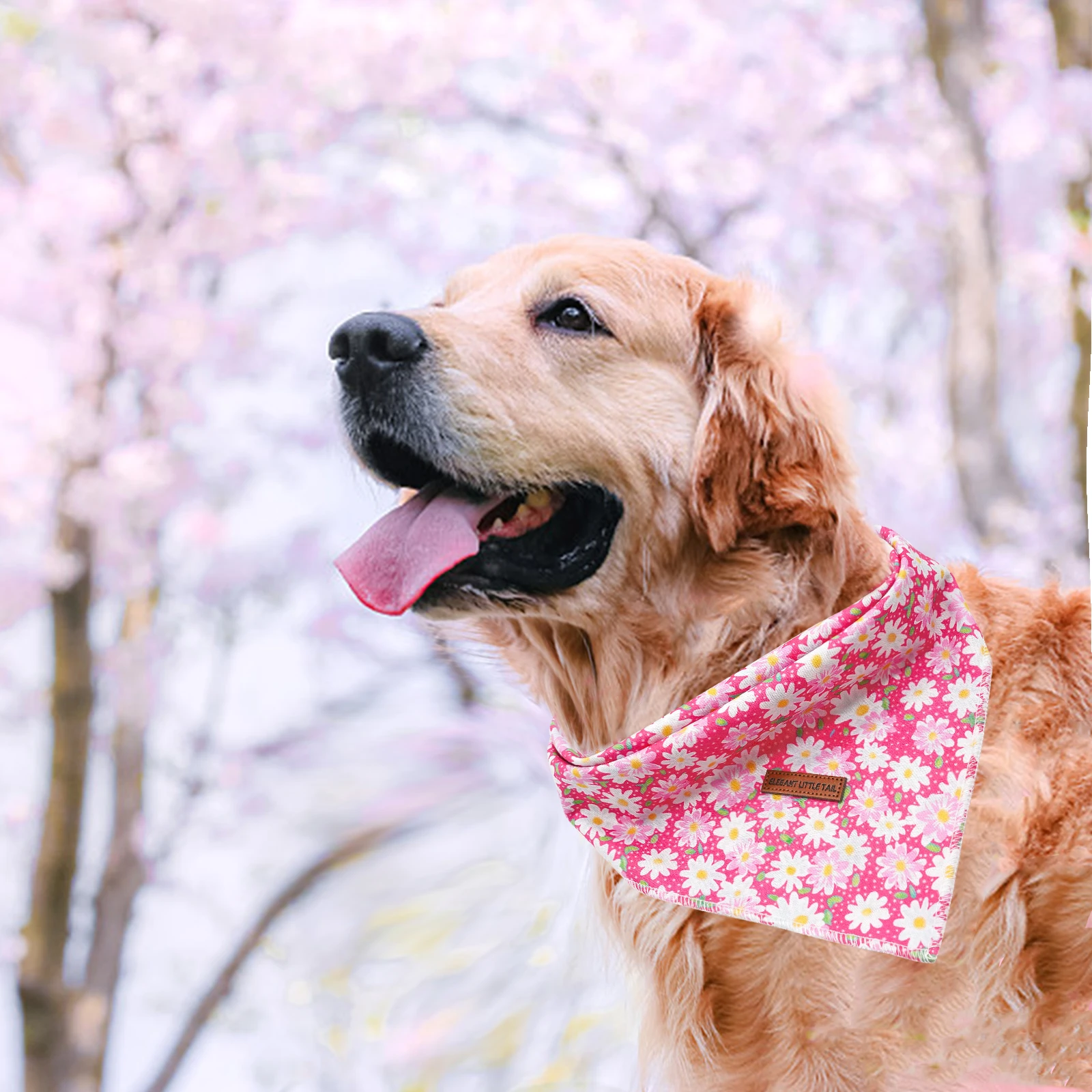 2PCS Elegant little tail Christmas Dog Bandana Holiday Girl Boy Dog Bandanas for Small Medium Large Soft Dogs Washable Square