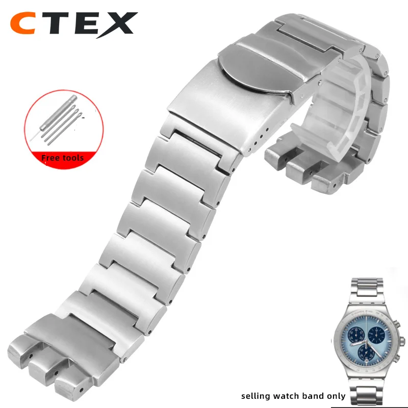 316L High Quality Stainless Steel Strap For Swatch YOS440 441 439 455 456 Solid Stainless Steel Bracelet 23mm Watch Band