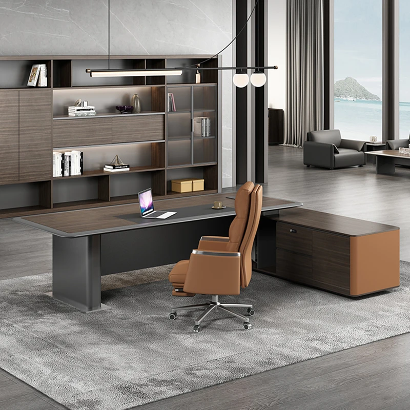 Executive L Shape Computer Desks Corner Office Adjustable Standing Folding Desks Work Storage Escritorios De Oficina Furniture