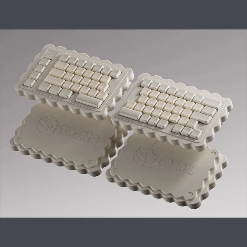 Soda Cracker Wireless Split Keyboard Kit Customized Hot Swappble Ergonomics CNC Aluminium Case Tri-Mode Separate Keyboard VIAL
