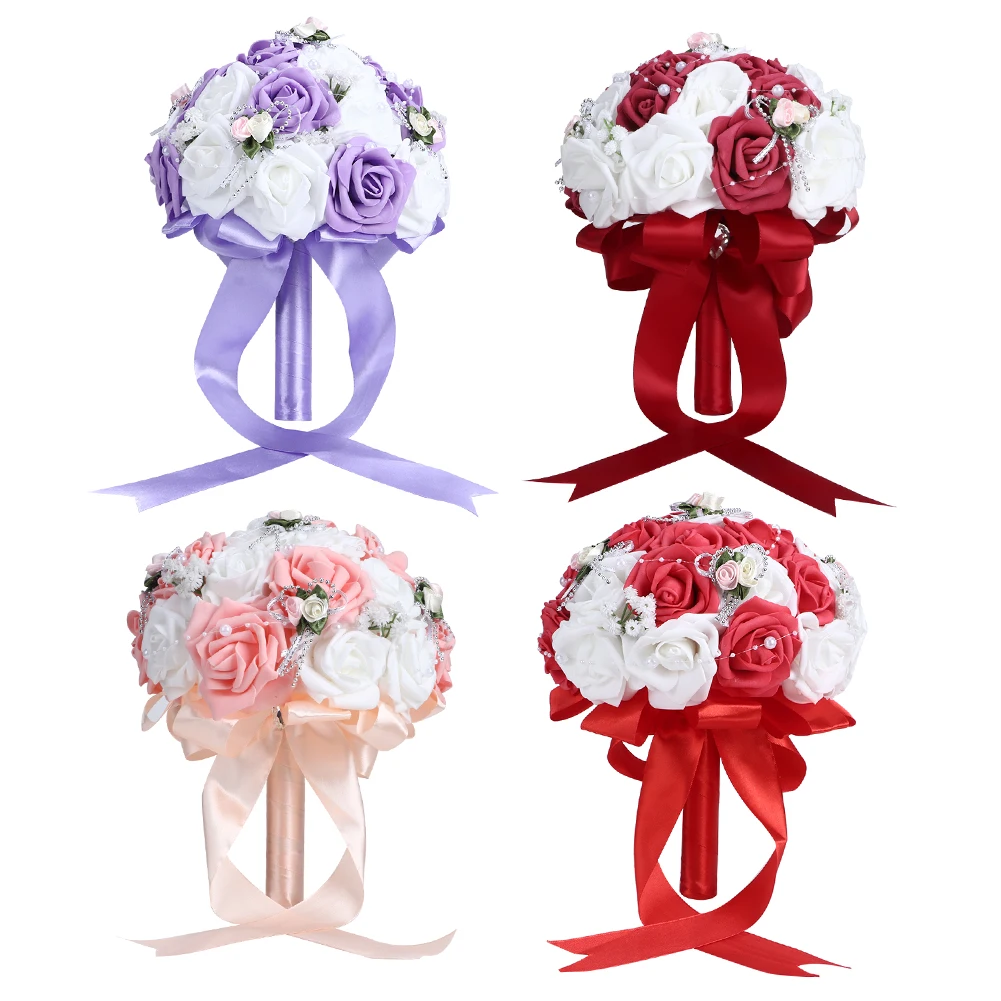 Artificial Bouquet Artificial Wedding Bouquet Simulation Bridal Holding Flower Decoration Wedding Festival Supplies