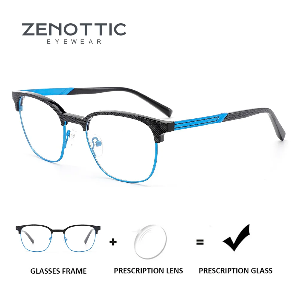 

ZENOTTIC модные металлические квадратные очки с двойным мостом для мужчин, фотохромные оптические очки, прогрессивные очки