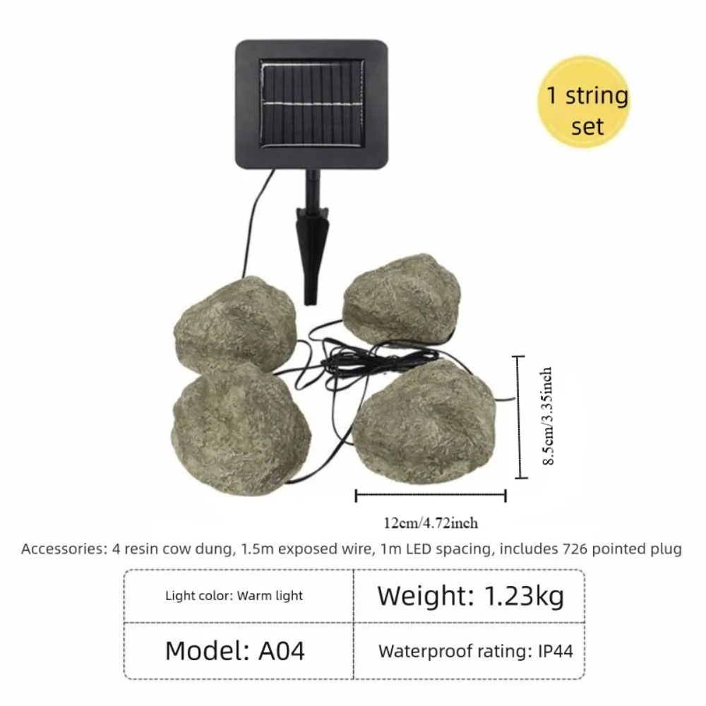 Lampada solare in pietra a forma di ciottoli Accensione/spegnimento automatico Lampada solare a LED a risparmio energetico Lampada da prato solare impermeabile ad energia solare