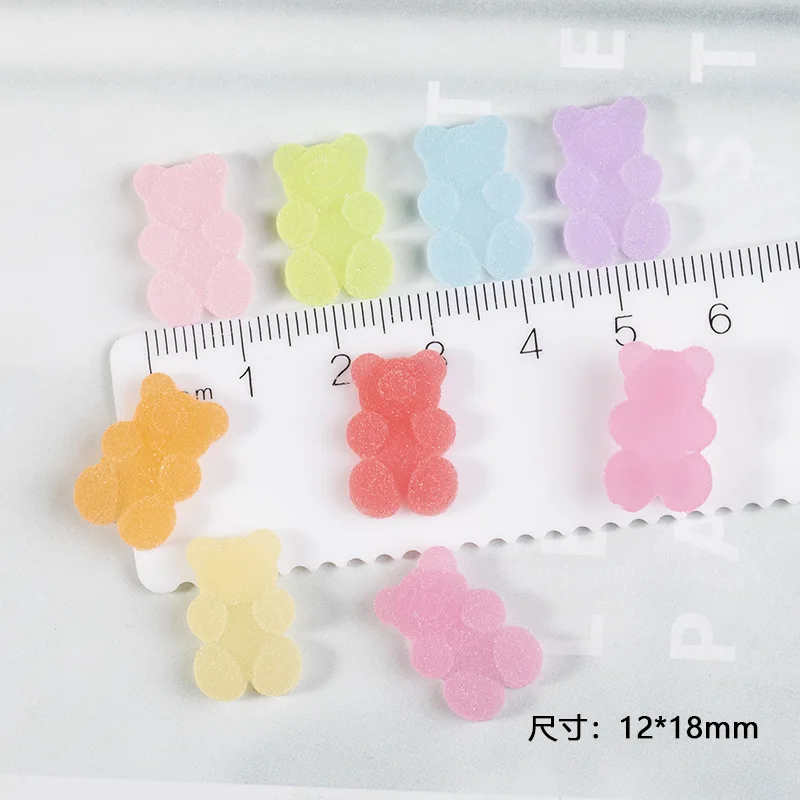 50pcs Soft Candy Jelly Bear Flatback Sweet Gummy Resin Cabochons Button Scrapbook Craft DIY Jewelry Phone Nail Art Decoration