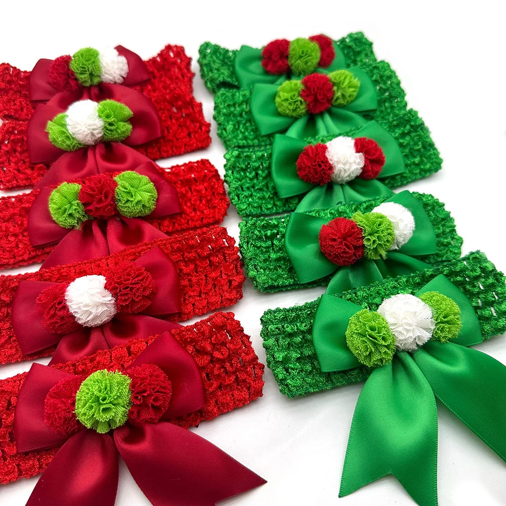 30/50 Stück Neue Weihnachts-Hundeschleifen aus Netzstoff mit Pompons, Krawatten für kleine und mittelgroße Hunde, Haustierzubehör, Hundeschleifen – Detail 7