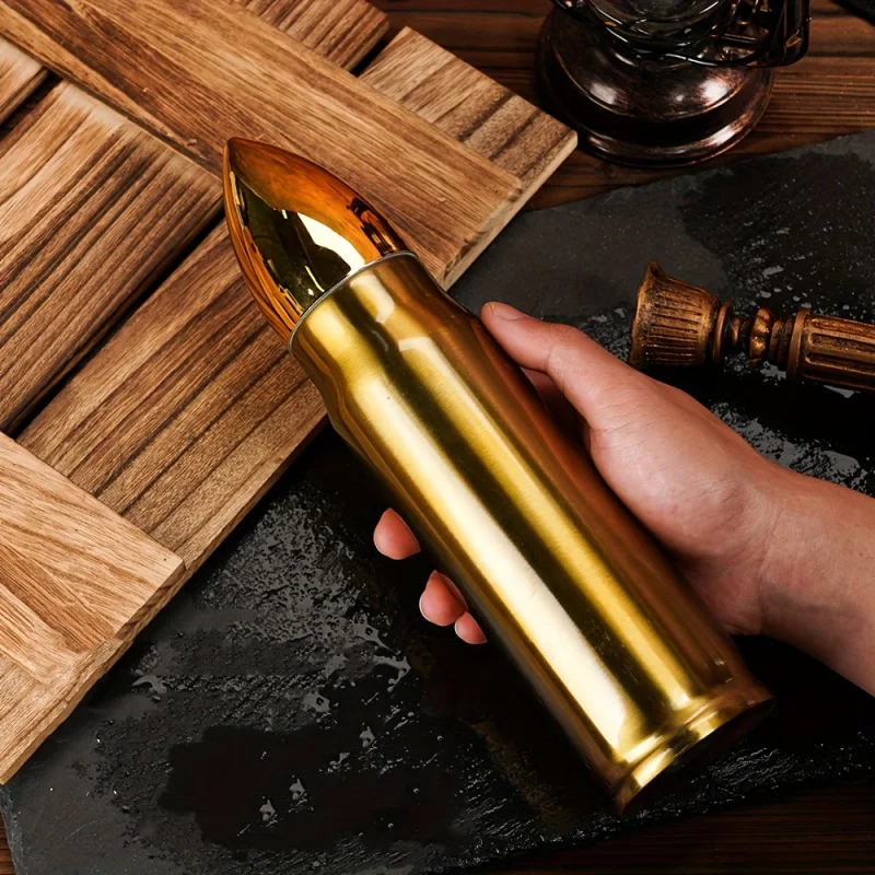 

17oz stainless steel bullet shaped insulated tumbler, double wall vacuum travel mug for coffee tea water, men gift cup
