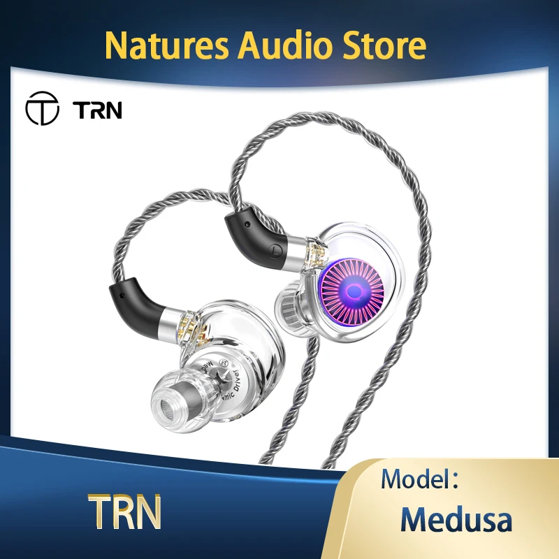 

TRN Medusa Earphone 12mm DLC Dynamic Driver IEMs Monitor Headphones Sports Earbuds DJ Headphone with Replaceable Plug 3.5/4.4/mm