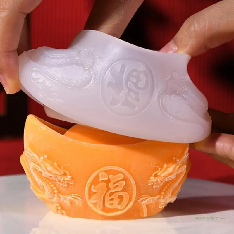 

QX2E Gold Ingot Silicone Molds Nonstick Mousses Cake Molds Cake Decorating Tool for Truffles Cheesecakes Easy to Clean