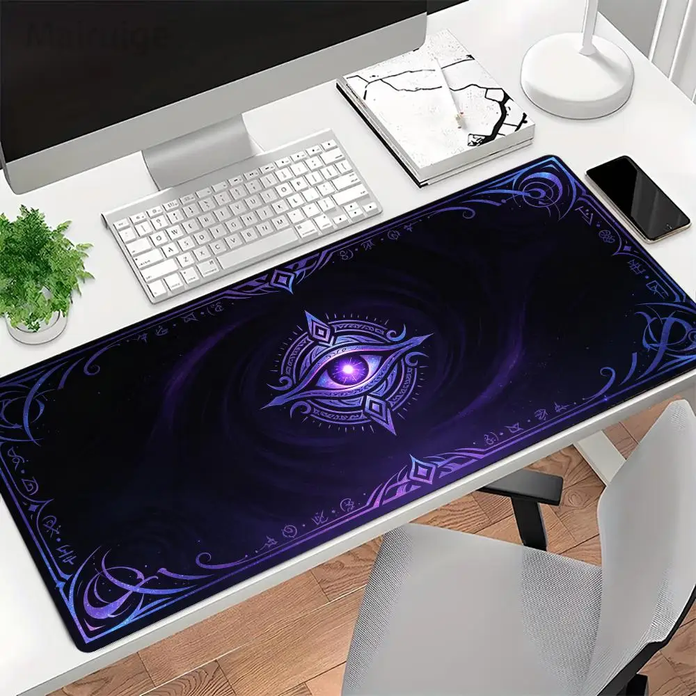Mystic All Seeing Eye Purple Magic Playmat Dark Occult Symbol Gaming Mousepad Large Desk Mat