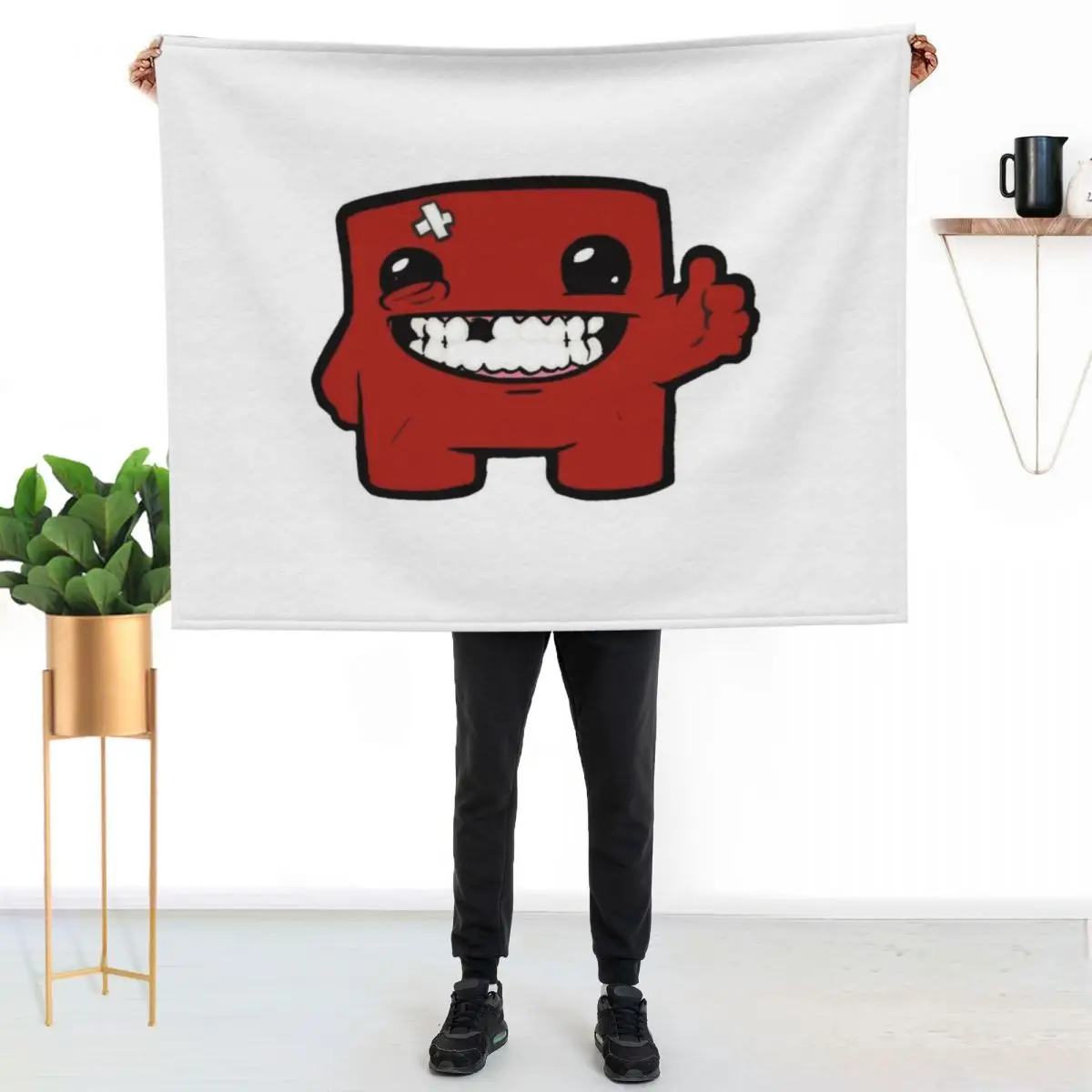 

super meat boy Throw Blanket Warm Comfortable Blanket Gift for Parents Friends