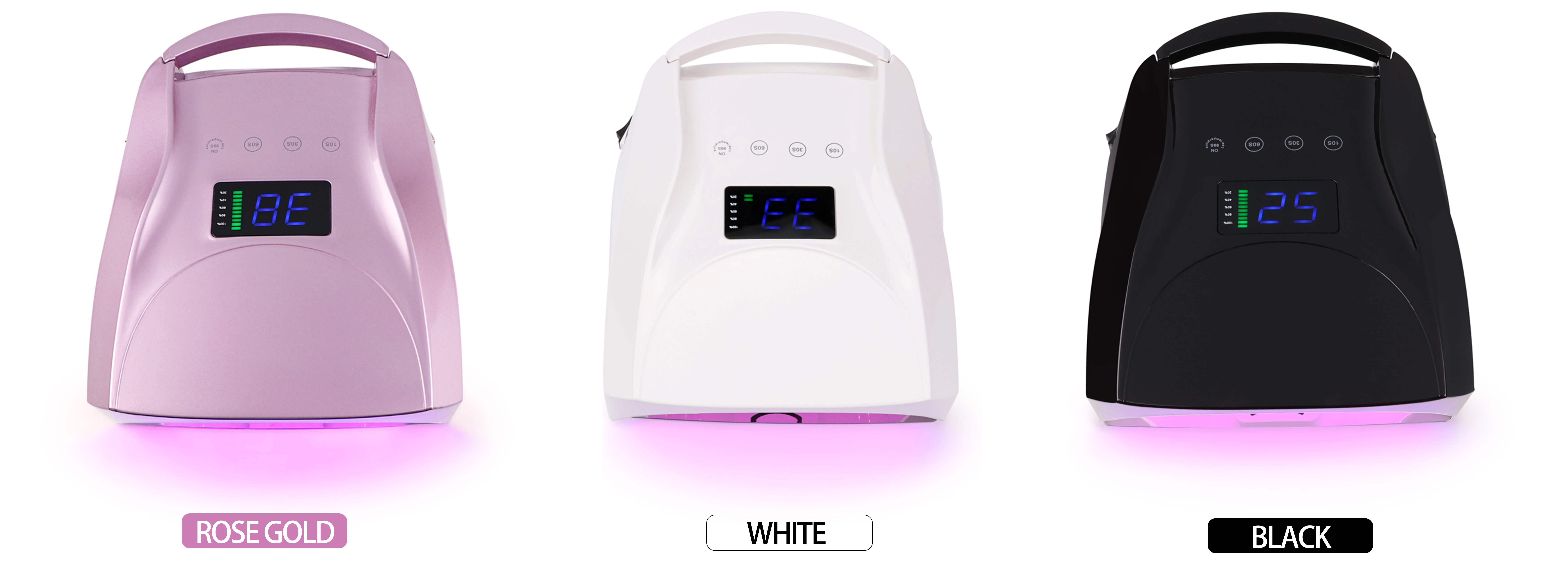 Cordless Rechargeable 96W Nail Curing Lamp Dryer with Auto Sensor 12H Battery Life Portable Handle for Gel Nails Fast Drying