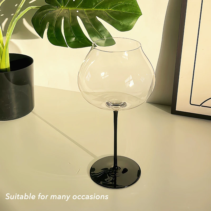 Black Ultra-thin Hand Blown Red Wine Glasses With Long Stem Tasting Lead-Free Crystal Wine Glass Unique Gift for Wedding