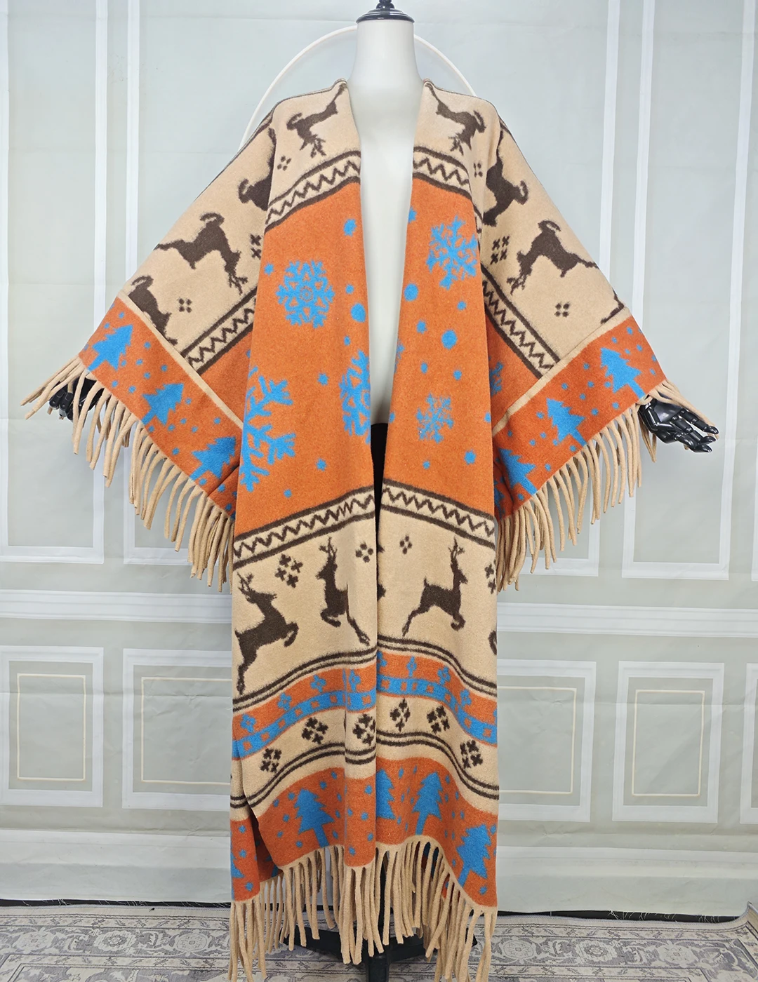 

Новый модный плащ с открытой передней частью, кафтан макси, африканские женские роскошные теплые пальто, толстые нечеткие длинные кардиганы