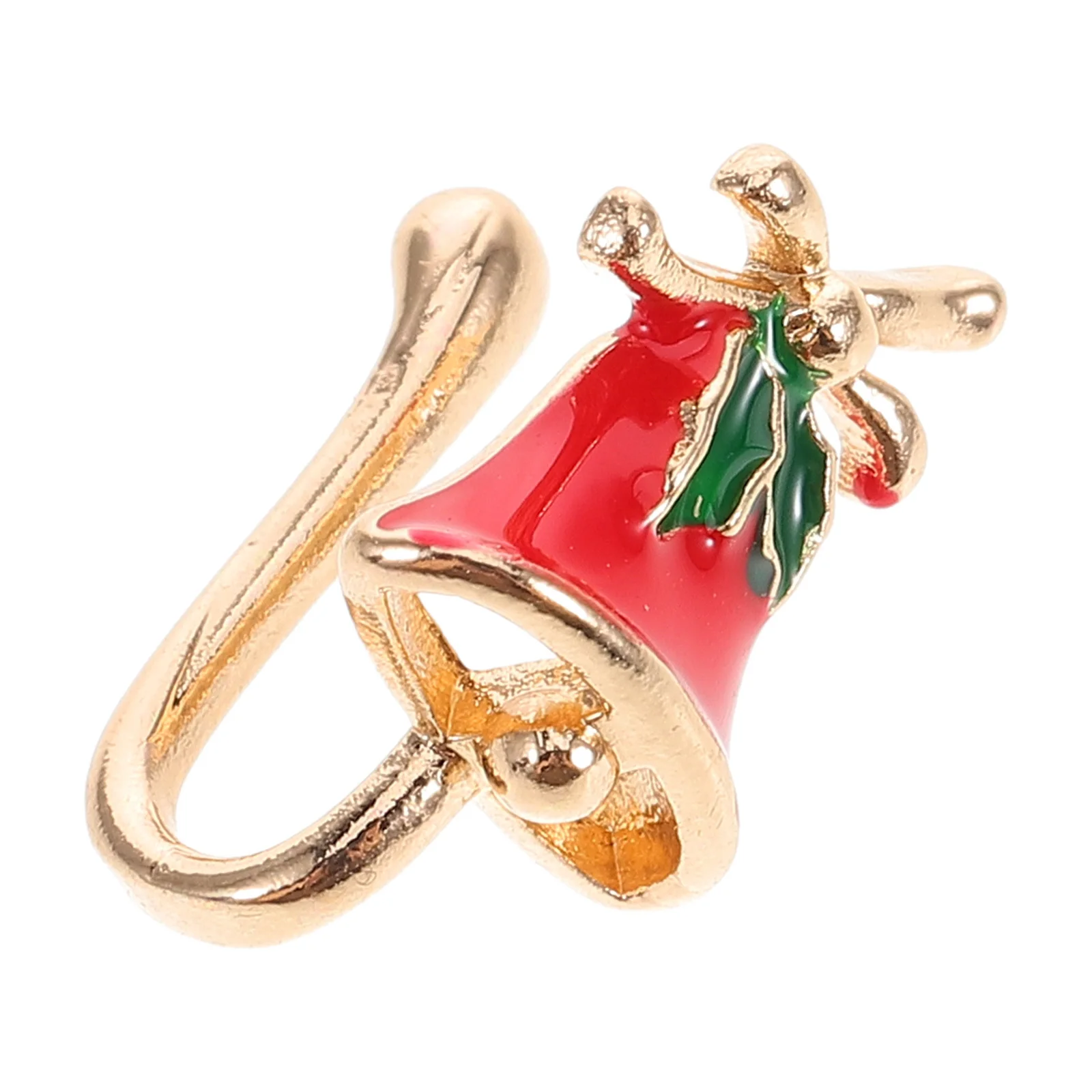 Cincin Hidung Bentuk U Tanpa Tindik Seri Natal Perhiasan Hidung Palsu Kecil Tahan Lama Detail Enamel Tembaga Gaya Serbaguna Pesta