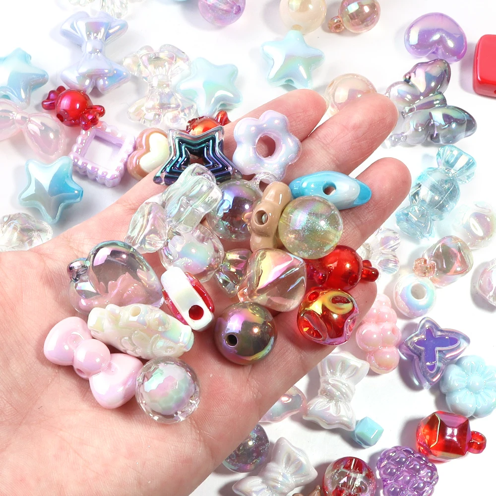 45 جرام مختلط الاكريليك الخرز الملونة الحلو زهرة القوس فضفاض الخرز DIY بها بنفسك صنع المجوهرات قلادة الهاتف المحمول مفتاح سلسلة النتائج #6