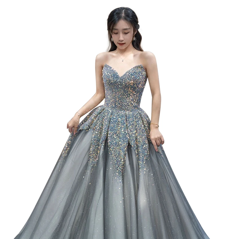 Luxury Banquet Wedding Annual Meeting Fashion Show  Wedding Dress  Evening Dress  Puff Dress Customized