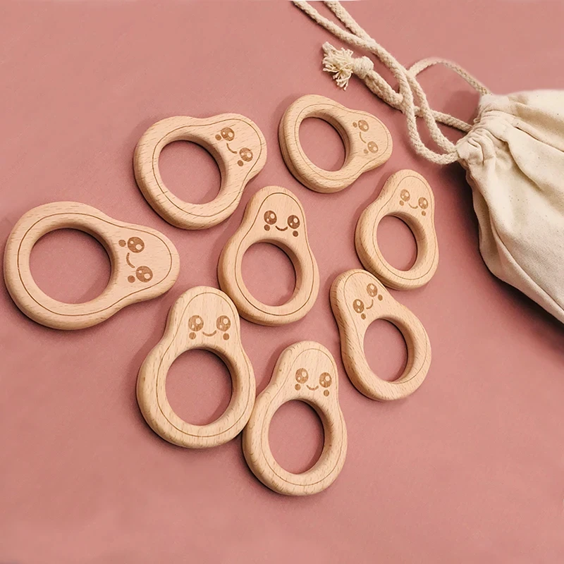 ABCPICK Beech Wooden Toys Diy Making Rings DIY Pacifier Chain Jewelry Making Handmade Accessories