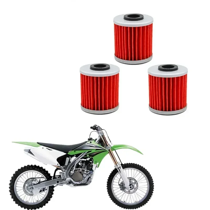 

For KAWASAKI KX250F KX 250F KX250 F KX 250 F 250 2004-2011 Motorbike Filter 3Pcs Motorcycle Engine Parts Oil Grid Filters