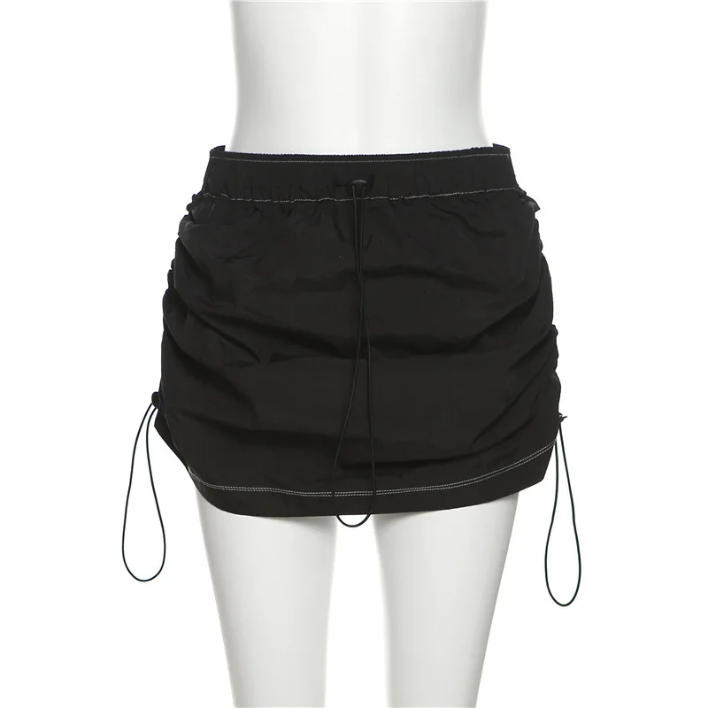 

2023 Spring Fashion Trendy Women's New High Waist, Slim Fit, Drawstring Drawstring, Hip Wrapping, Versatile Half Length Skirt