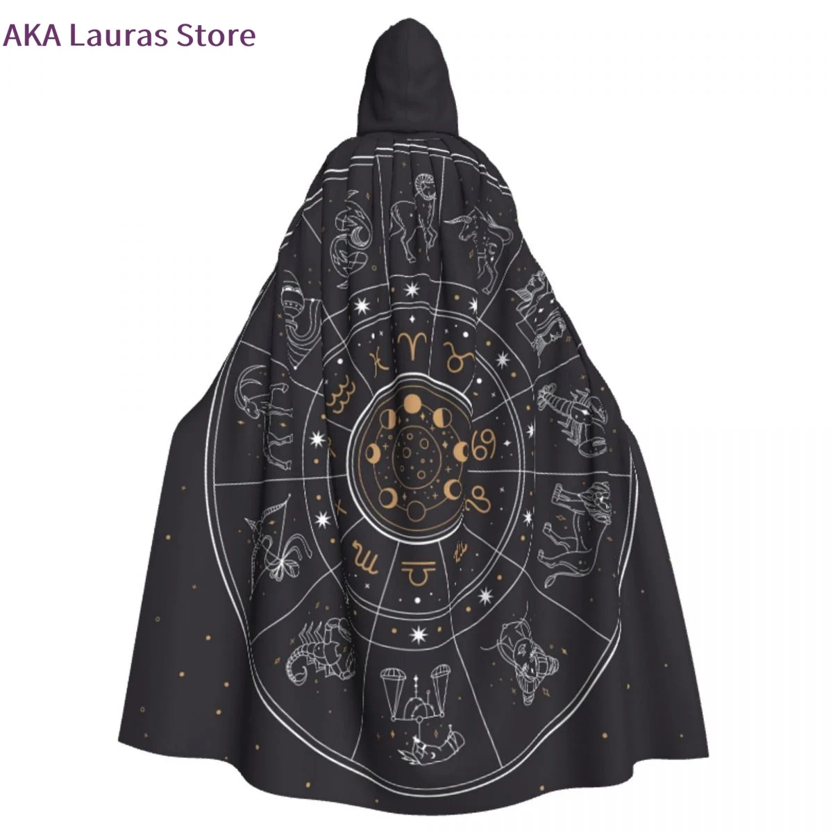 Unisex Adult Horoscope Astrology Circle With Zodiac Cloak with Hood Long Witch Costume Cosplay