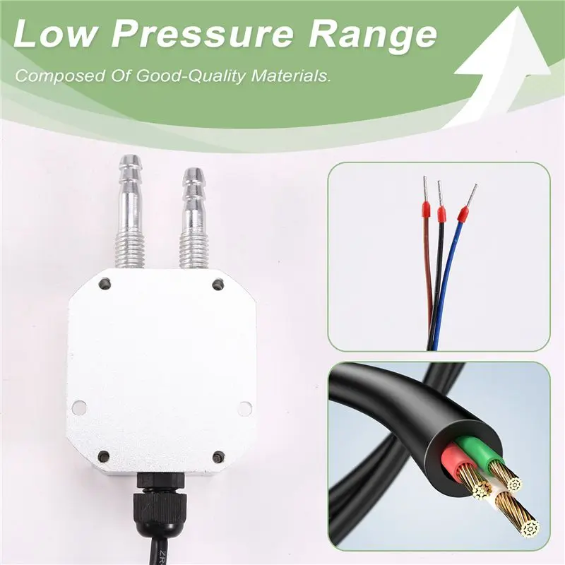 Y51A-Differential Pressure Transmitter Air Pressure Sensor Pressure Differential Transmitter 4-20Ma 0-10V 2Kpa Out Sensor