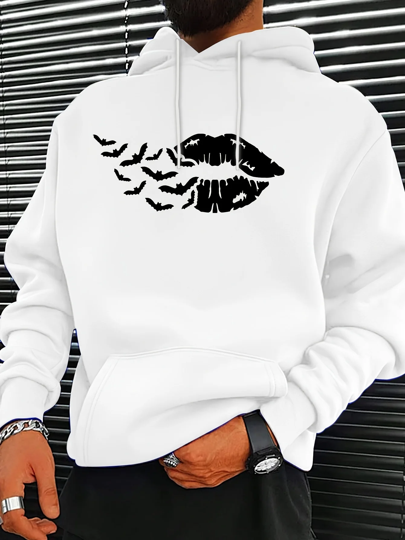 Lip Shape Graphic Printing Autumn and Winter Cotton Hoodie for Men and Women Outdoor Street Sports Training Brand Trendy