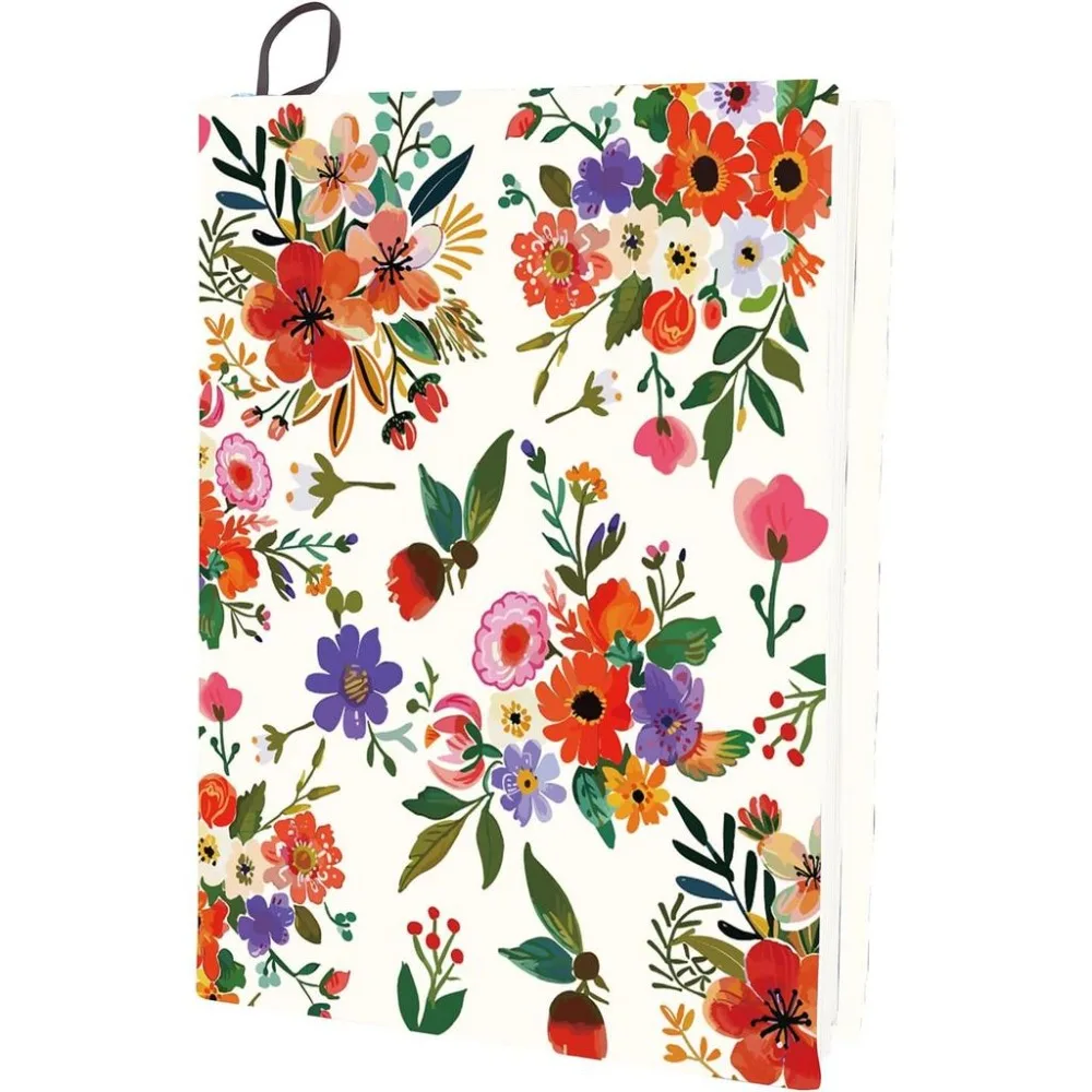 Flower Stretchable Book Cover Vintage Plants Colorful Reusable Washable Large Nylon Book Protector Elastic Notebook Wraps