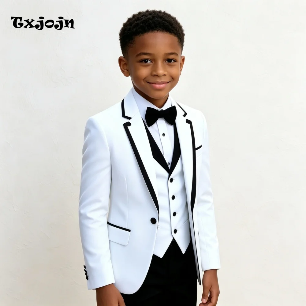 Casual Boys Suit Jacket Pants Vest 3 Piece Set Formal Blazer for Kids Wedding Tuxedo Suits Fashion 2-16 Years Custom Clothes