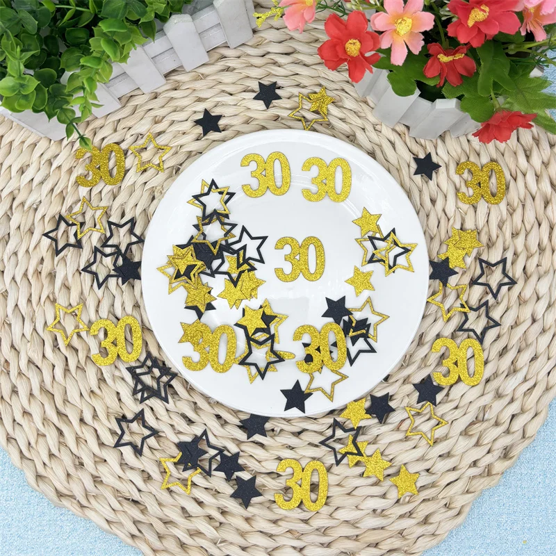 1Bag Glitter Number 30 40 50 60 Paper Confetti For Men Women Adult 30th Happy Birthday Party Anniversary Table Scatter Supplies