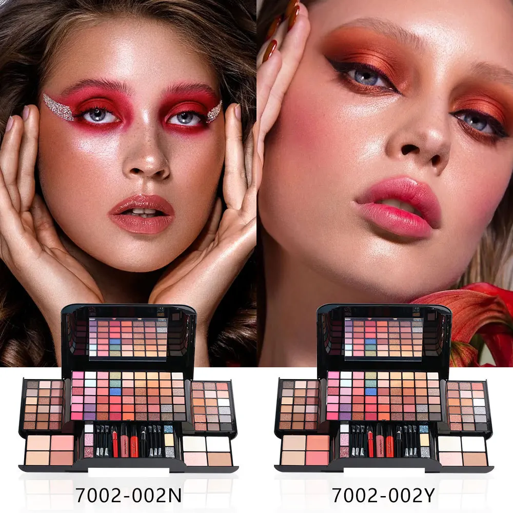 Makeup Case Shimmer Glitter Eyeshadow Palette Blush Highlighter Contour Powder Multifunctional Full Face Brightening Portable