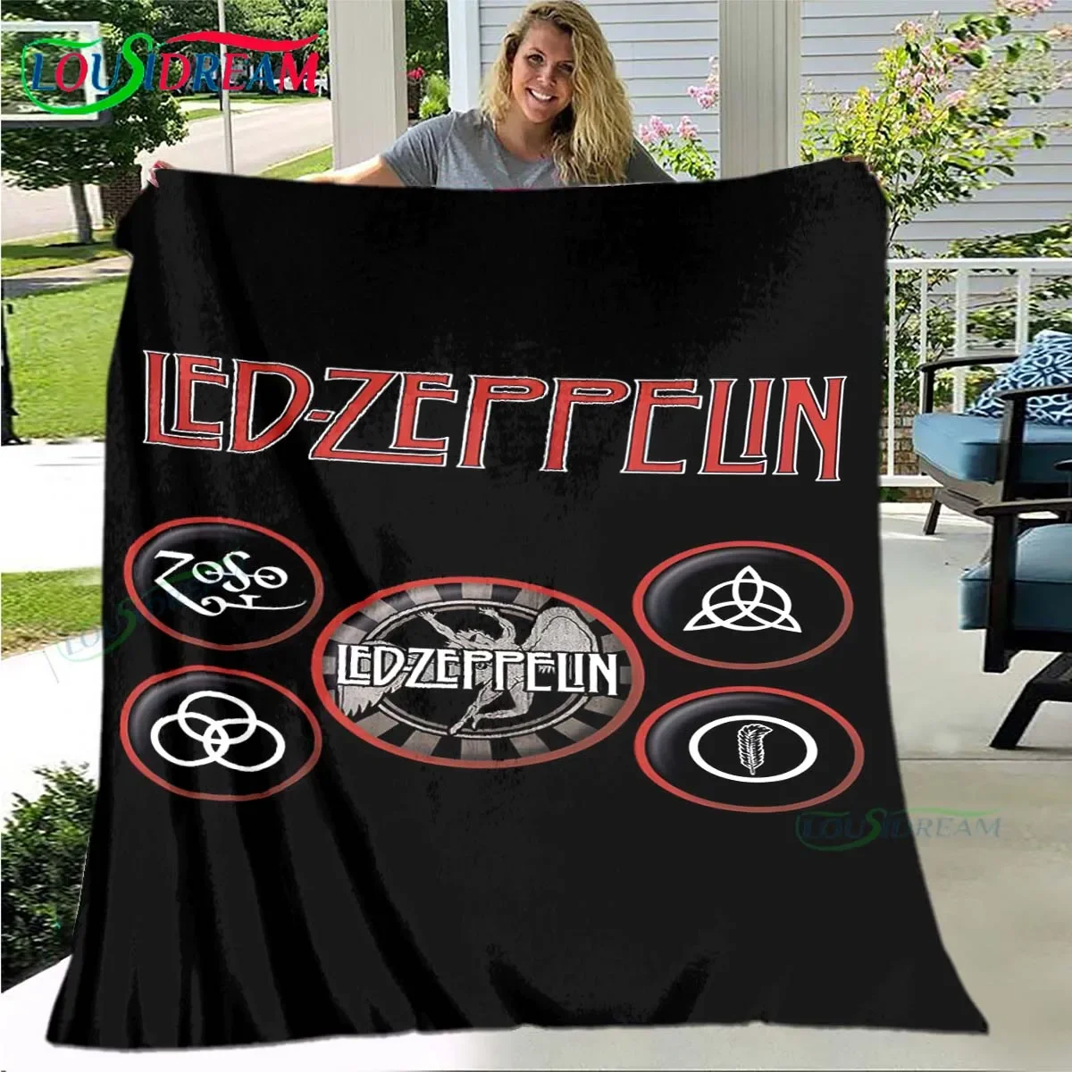 

Pop Singer L-Led-Zeppelin Blanket,Flannel Throw Blanket for Home Bedroom Bed Sofa Picnic Office Hiking Leisure Nap Birthday Gift