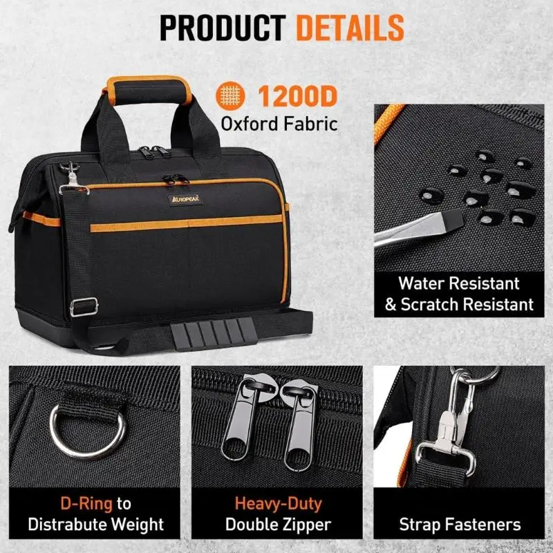 2025 جديد 17 بوصة أداة حقيبة الثقيلة أداة حقيبة التخزين سعة كبيرة أداة حقيبة التخزين للكهربائيين أداة السلطة المنظم #3