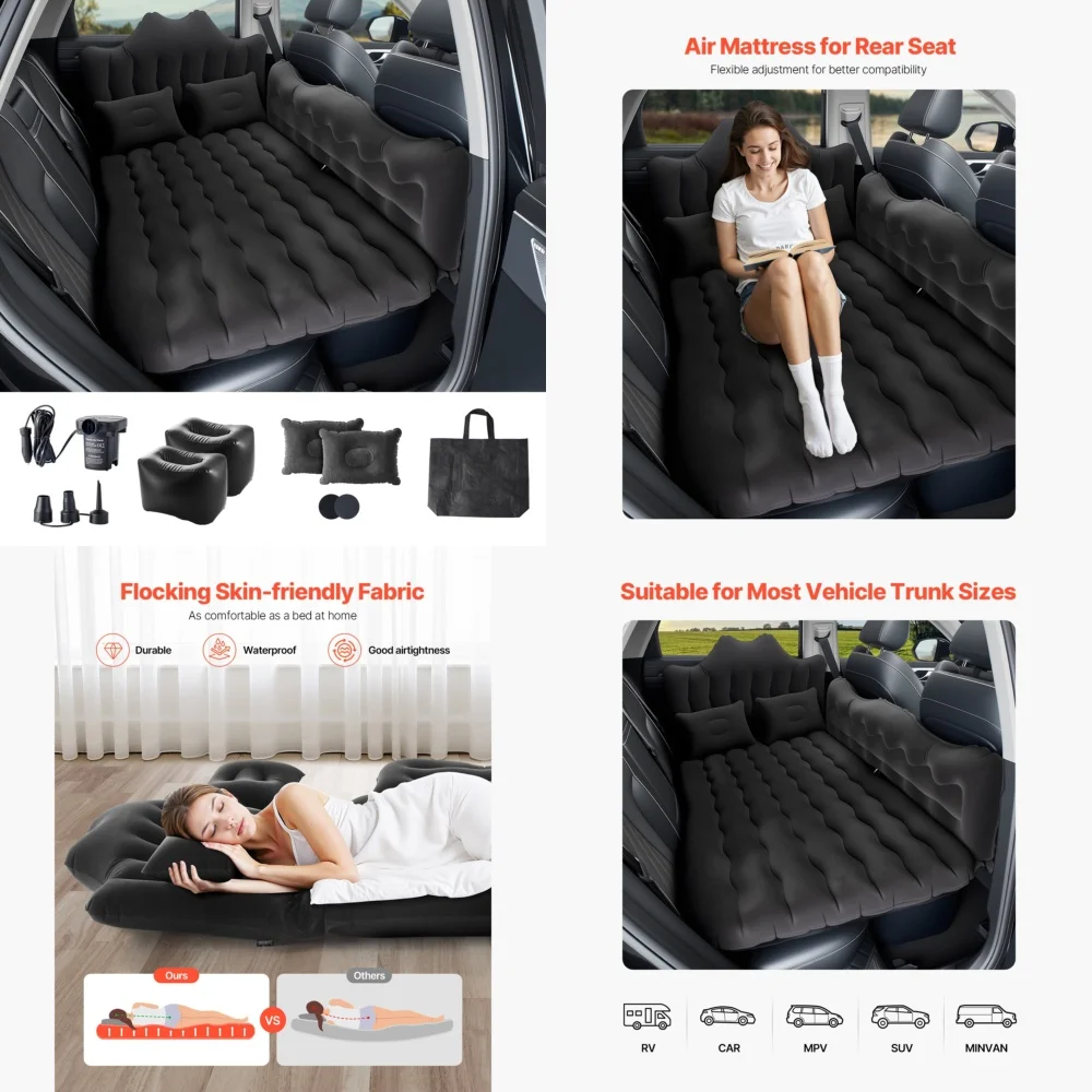 

MattressesInflatable SUV Air Mattress with Pillow and Pump for Comfortable Camping and Back Seat Use