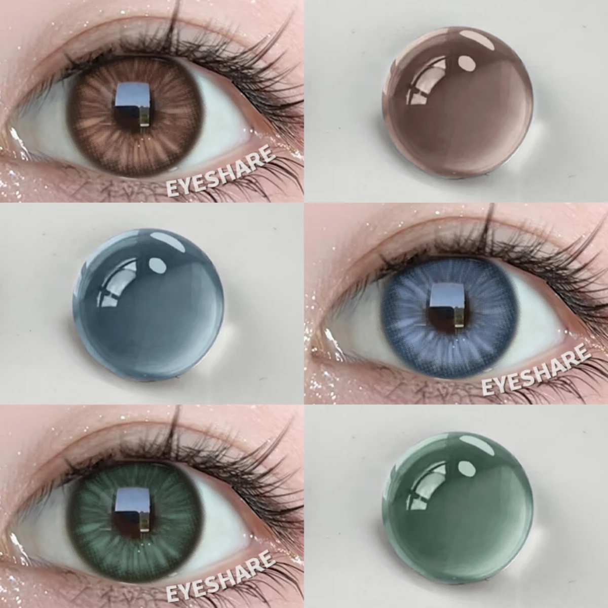 EYESHARE Farbkontaktlinsen für Augen, 1 Paar weiche, kreisförmige Farblinsen, graue Augenkontaktlinsen, jährliche natürliche Augenkontaktlinsen