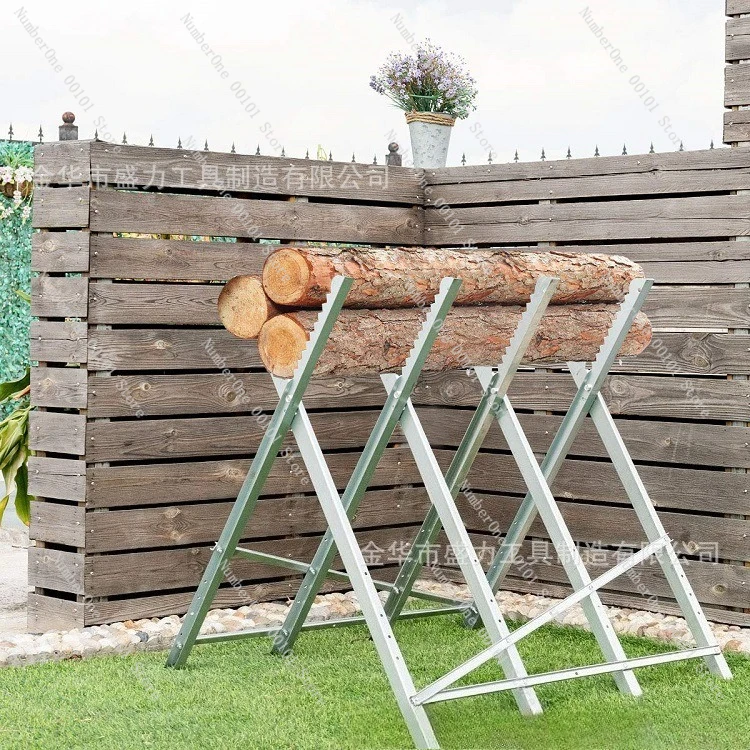 Large Size Foldable Sawhorse Log Sawing Rack Garden Wood Cutting Stand with 8 Angle Serrated Support High Branch Tree Saw