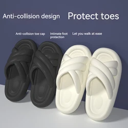 Slippers Women Feeling of Treading on Shit Indoor Home Summer New Silent Non-slip Bathroom Eva Flip-flops Men Light Weight