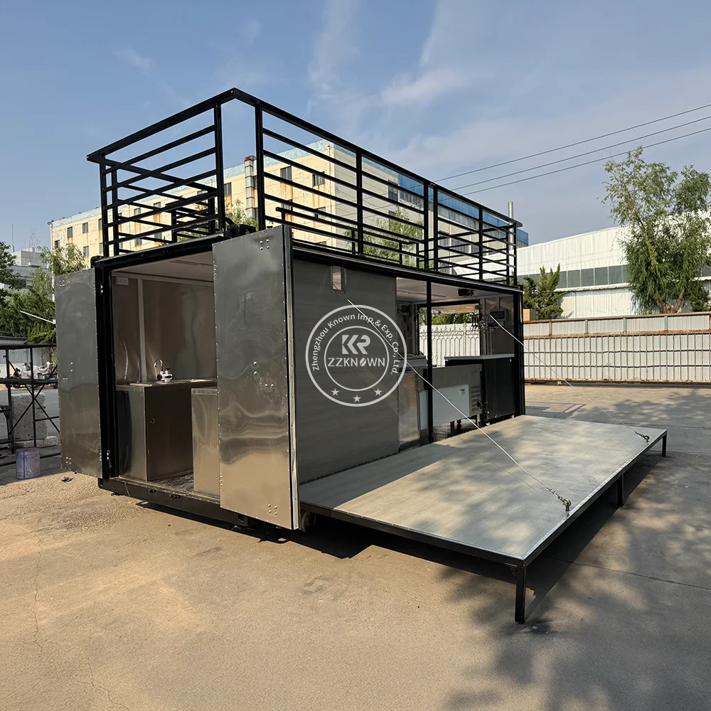 Luxury Prefabricated Home Coffee Shop Cafe Kiosk Concession Shipping Container Restaurant Office Modular Container Bar