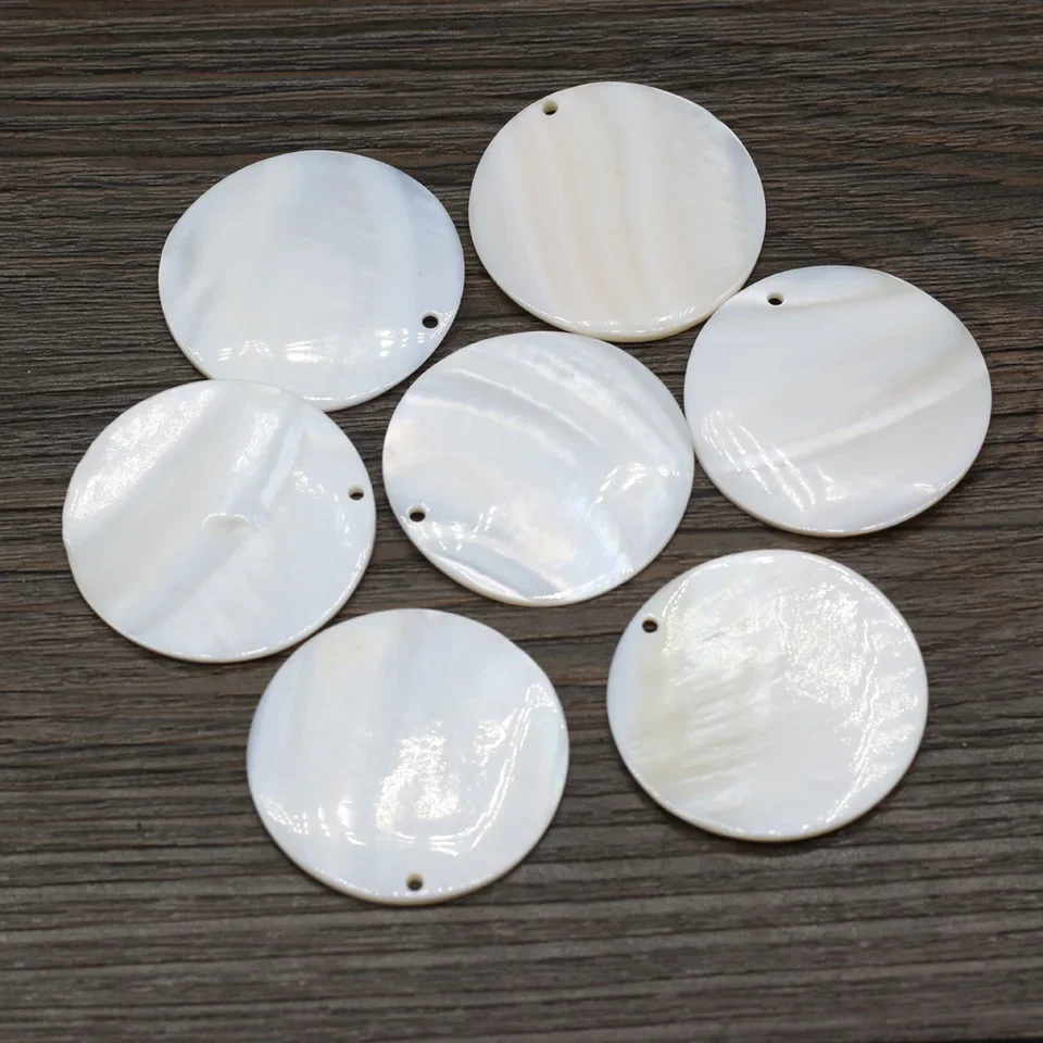 10-40mm Natural Mother of Pearl Shell Pendant Round Freshwater Shell Beads Charms for Women Jewelry Making DIY Necklace Earrings