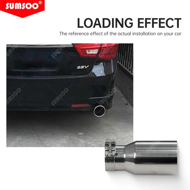 1PCS Auspuff Endrohr Edelstahl Universal Automobil auspuffrohr Schalldämpfer Auto zubehör modifikation