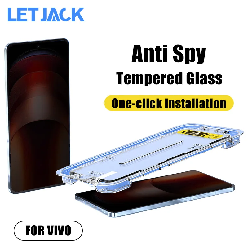 

2Pcs One-click Installation Anti-spy Glass For Vivo iQOO Neo9S 9 8 7 Pro Plus Screen Protectors For Vivo Y58 Y38 Y28 Y18 Y03 G2